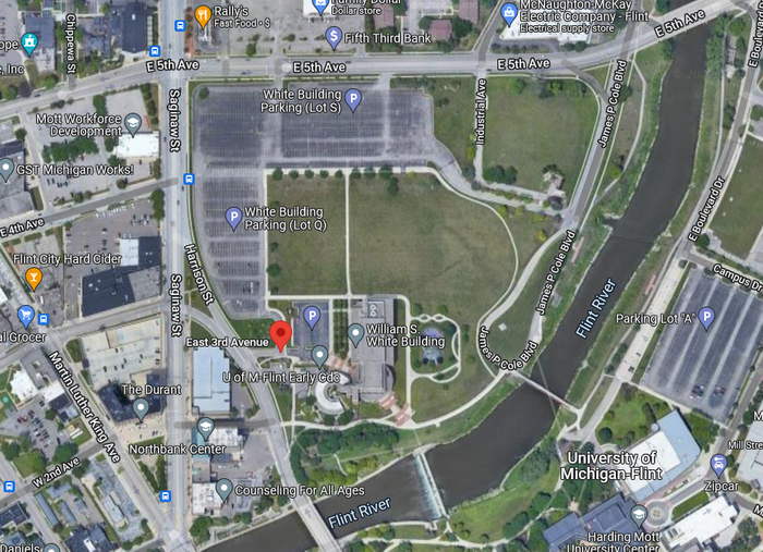 AutoWorld (Six Flags AutoWorld) - Current Aerial Now An Empty Lot (newer photo)